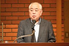 危機管理について講話する池田氏