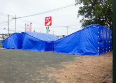 完成したあんどん製作小屋（提供写真）