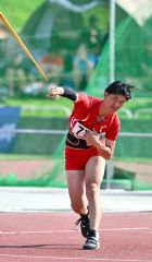 【男子やり投げ決勝】１投目から６０メートル１３を投げ優勝した清水佑真（帯柏葉）