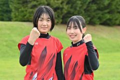 森谷・溝部組（共栄）Ｖ　男子は上山・梶川組（札内）　全十勝中体連春季ソフトテニス