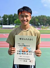 男子５０００競歩で大野（白樺学園）初Ｖ　共栄中出の山崎は女子２００で２位　道高体連陸上競技 14