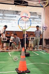ドローンサッカーのコーナーも人気を集めた