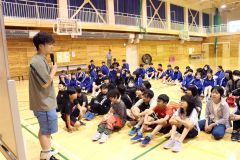 楽しく交流できました　池田小５、６年生が池田中訪問