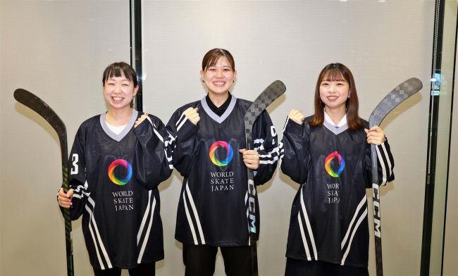 川上と佐藤姉妹　インラインホッケー女子日本代表としてアジア選手権へ　活躍誓う