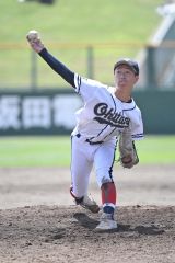 【１回戦・帯大谷―帯北】帯大谷は６回から泉映甫が２番手としてマウンドに上がった
