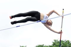 【女子法高跳び決勝】２メートル７０を１回でクリアし、試技数差で優勝した高橋牧恵（十勝陸協）