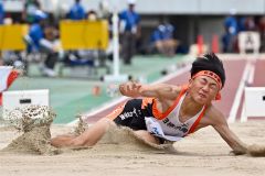 【男子走り幅跳び予選】２回目に記録を伸ばしたもののの通過記録に至らなかった高倉駿希（白樺学園）