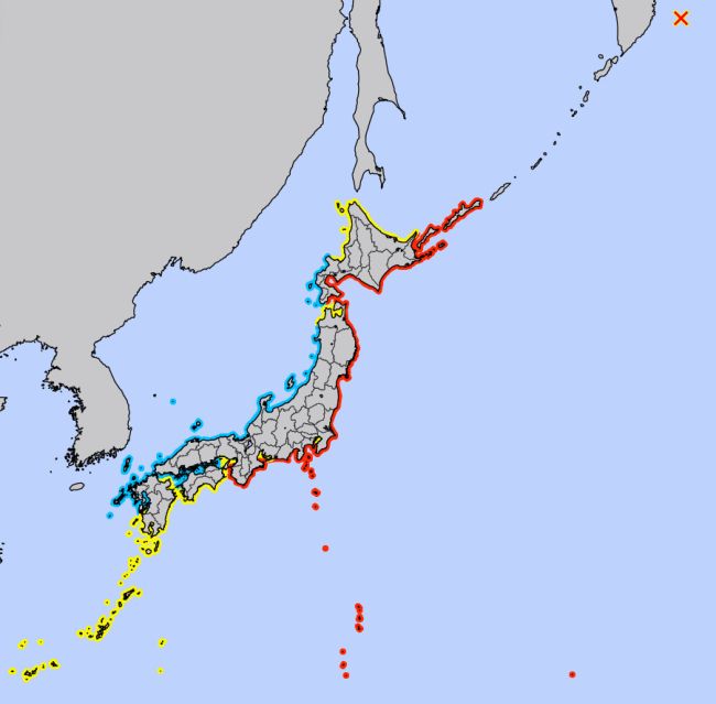 北海道太平洋沿岸中部に津波警報 午前10時に最大3メートルの予想