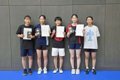 １部女子シングルスの上位者