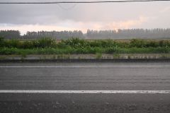 士幌町では午後６時過ぎ、前が見えなくなるほどの大雨が降った（１２日午後６時１５分ごろ、北村里沙撮影）