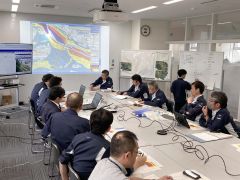 台風被害への対応などを確認した災害対策本部設置に関する机上訓練