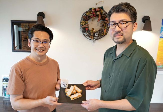 日本酒×スイーツ　久楽屋とあちろがコラボ　「碧雲タルト」完成　２３、２４日に限定販売