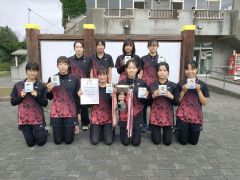 女子団体戦優勝の帯一