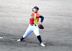 【１回戦・グラティアスウイッシュＢＣ－雅】「逆転してからは余裕ができて、全道よりもいい投球ができた」と振り返ったグラティアスウイッシュＢＣの中尾（保護者提供）