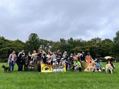 わんわん運動会に愛犬と共に出場した参加者（主催者提供）