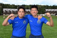 帯工の助っ人として活躍した元野球部の（左から）田中礼人、水野隼