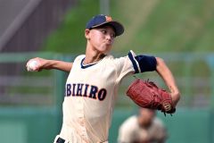 【Ａブロック１回戦・帯農―帯緑陽】１年生ながら先発を務め好投した帯農の佐藤快飛