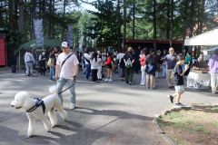 愛犬と共にイベントを楽しむ来場者
