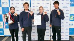 カーリングの日本ミックス選手権で優勝した帯広協会（（Ｃ）ＪＣＡ）