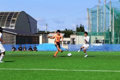 【１４節・帯北高―旭川実高２ｎｄ】帯北高は前半２３分、平野嵩大が値千金のゴールを挙げて１―０とリードする