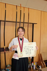蒲生（帯七）女子個人戦７位入賞　全国中学生弓道大会