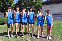 ６人のチームワークで全道を制覇し、全国一を目指す十勝陸上クラブの高学年混合リレーリーム。（左から）葛西那緒、門木嗣夢、千葉楓芽、渡邊心和、野村優真、田口桜子