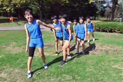 ６人のチームワークが抜群の十勝陸上クラブ高学年混合リレーリーム。（手前から）葛西那緒、門木嗣夢、千葉楓芽、渡邊心和、田口桜子、野村優真
