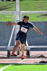 【Ｕ１６女子円盤投げ・決勝】自己ベストを更新する３７メートル４８を投げ３位入賞の佐藤希夢（幕別清陵高）