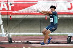 【Ｕ１８男子ハンマー投げ・決勝】５３メートル３４を投げ１７位の久保凛太（幕別清陵高）