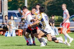 １３人制ラグビーらしい激しい試合展開となった日本×ニウエ戦（石原秀樹通信員）
