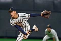 【決勝・白樺学園－北照】得点圏に走者を許すも無失点に抑えた白樺学園の鎌仲賢吾