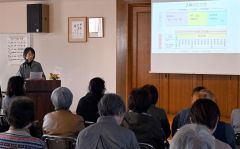 帯広友の会が開催した「家事家計講習会」。家計簿を付ける祭の予算の立て方なども紹介した