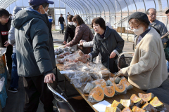 野菜を選ぶ来場者