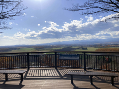 萠和山の「もいわ山森林公園」内に整備された展望デッキ