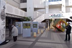 書道や絵画、写真など多彩な作品が並ぶ展示会場（２０日午前１０時半ごろ、須貝拓也撮影）