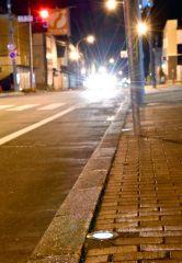 新得駅前の本通りに設置されたガーデンライト