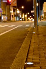 新得駅前の本通りに設置されたガーデンライト