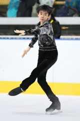 フリーの演技を披露する松本悠輝（帯広出身、大賀章好撮影）