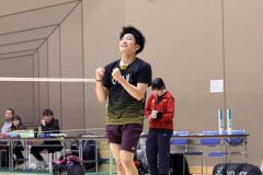 【男子シングルス・決勝】優勝して喜びをかみしめる帯大谷の河野颯汰