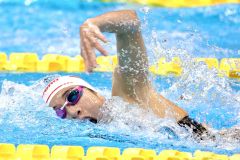 【女子４００メートル自由形】力強く泳ぐ蝦名愛梨（大賀章好撮影）