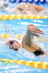 【女子４００メートル自由形】力強く泳ぐ蝦名愛梨（大賀章好撮影）