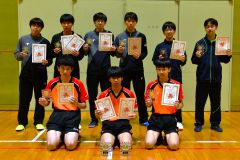 男子個人戦（シングルス、ダブルス）の入賞選手