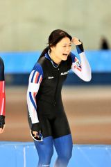 【総合女子500メートル】大会新記録を打ち立て、笑顔の帯南商・笹渕和花