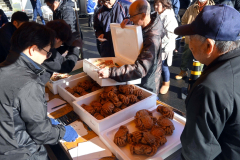 年末開催らしく、旬の毛ガニも登場。活気づいた「魚の日」