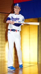 プロ野球を代表する選手になりたいと力を込めた音更町出身の能戸輝夢(大賀章好撮影)