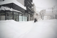 今年２月に記録的な大雪に見舞われた市内（須貝拓也撮影）